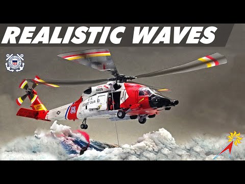 Make Realistic Ocean Waves . SH60 Coast Guard . Diorama . 1/72 HobbyBoss