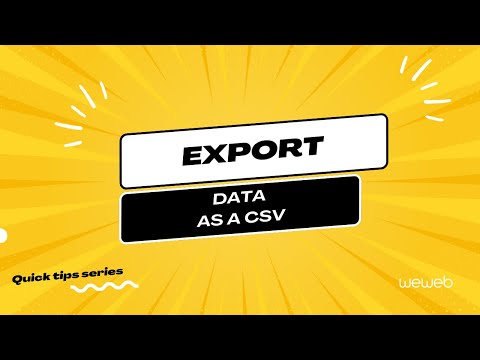 How to Export Data as a CSV