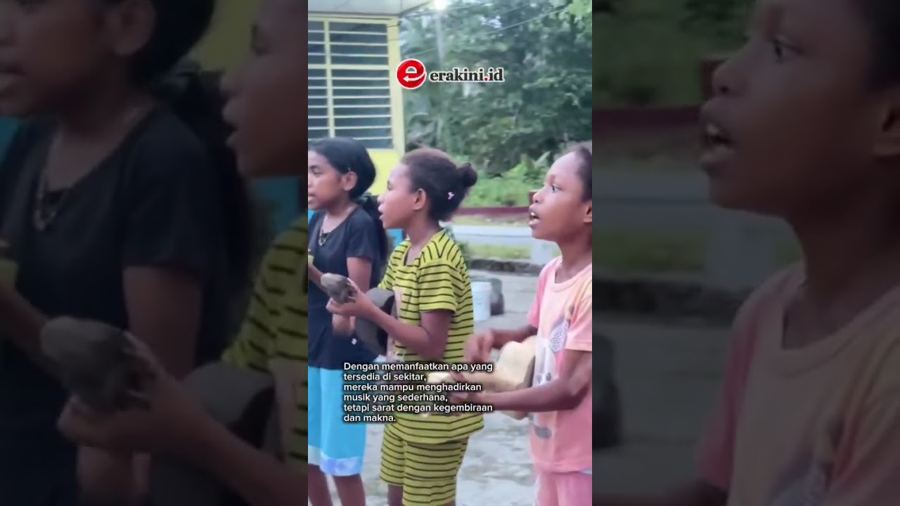 Anak-anak Kreatif Papua Mainkan Alat Musik Buatan Sendiri