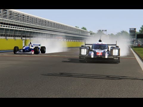 F1 1997 Williams FW19 vs LMP Porsche at Monza Circuit