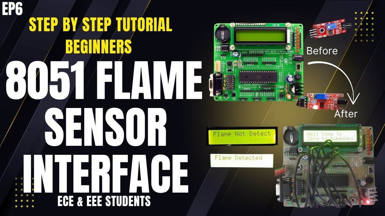 Flame Sensor Interfacing with 8051 Microcontroller - Digital Signal