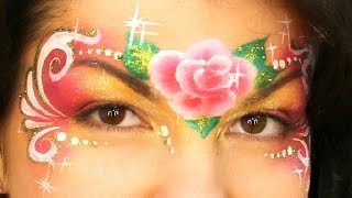 🌹 Easy Rose Princess Mask 🌹 — One Stroke Rose Face Painting Tutorial for Beginners