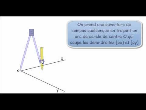 comment construire une bissectrice d'un angle au compas