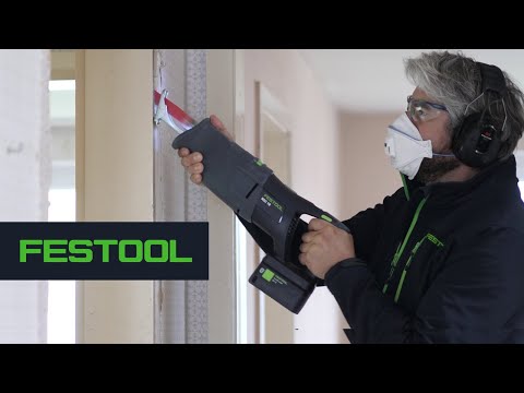 Akumuliatorinis tiesinis pjūklas Festool RSC 18 EB-Basic 18 V; (be akumuliatoriaus ir pakrovėjo) video
