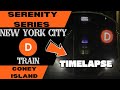 NYC Subway Serenity Series D train (to Coney Island) TIMELAPSE