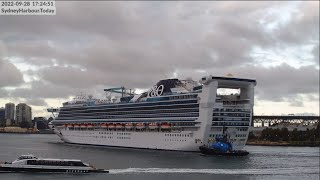 Carnival Pacific Adventure leaves on my birthday. Then sunset. This is Sydney Harbour Australia LIVE