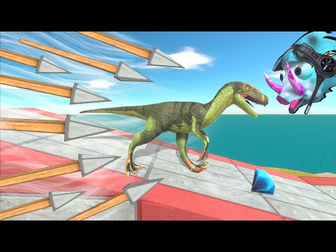 Deinonychus vs 10 dangerous challenges - Animal Revolt Battle Simulator