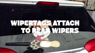 WiperTags attach to rear vehicle wipers - Hundreds of Designs!
