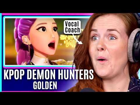 She can sing SO high! KPop Demon Hunters 'Golden' | Vocal Coach Analysis | Huntr/x Reaction