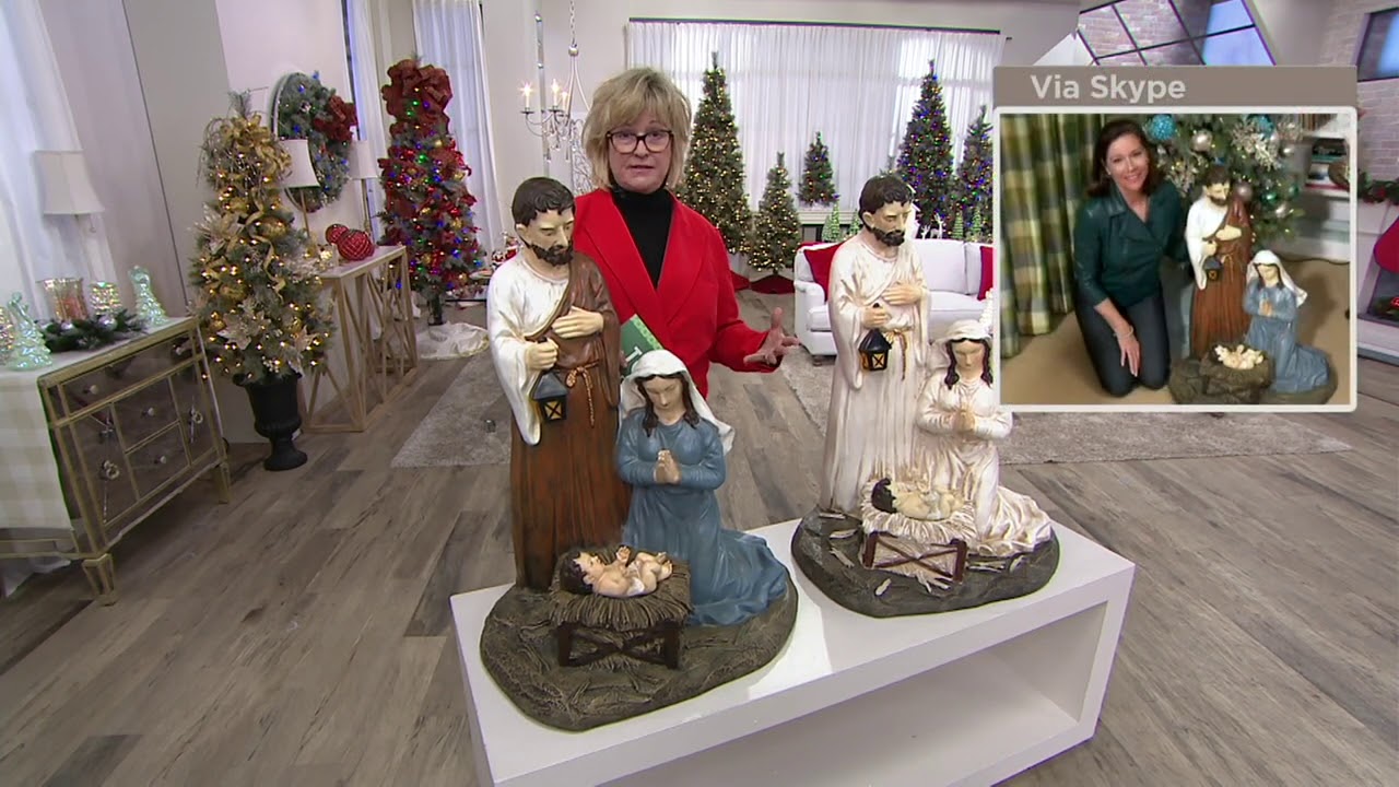 Watch video 36 Indoor/Outdoor Oversized Nativity Scene by Valerie on QVC Now 36 Indoor/Outdoor Oversized Nativity Scene by Valerie on QVC