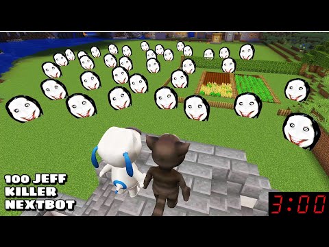 100 JEFF THE KILLER NEXTBOTS IS CHASING US in Minecraft - Gameplay - Coffin Meme