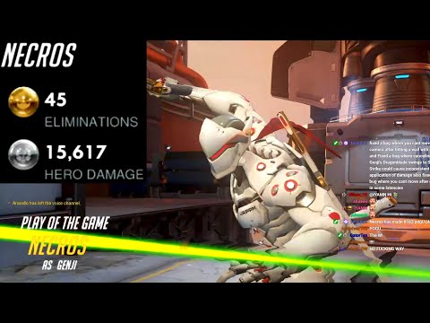 NECROS FASTEST GENJI - 45 ELIMS! POTG! [ OVERWATCH SEASON 24 TOP 500 ]