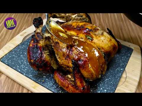 POLLO ENTERO AL HORNO AL ESTILO ORIENTAL pollo asado con salsa oriental