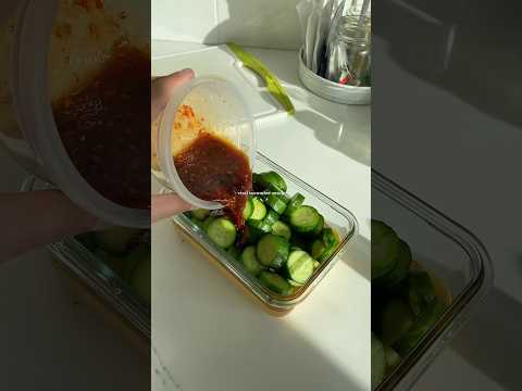 Trying the viral cucumber salad #algorithm #aesthetic #viralshorts #viralsound #asmr #foodasmr