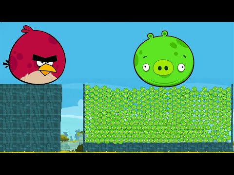 Angry Birds Maker - 1 Bird vs 1 Giant Pig and 9999 Pigs Random Challenge Level (Part 2)