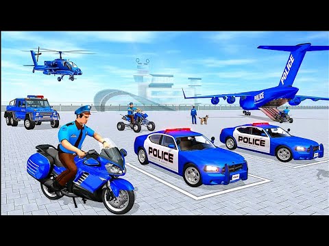 US Police Car Transporter Game: Man Drive And Transport Cargo Airplane Ship - Android iOS Gameplay