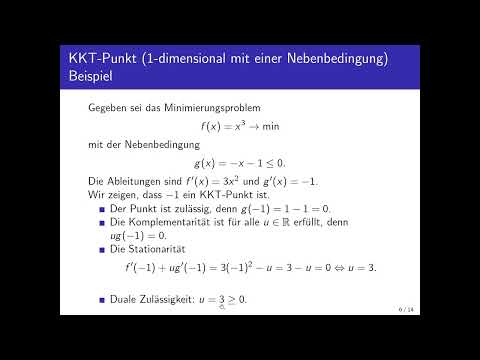 KKT Punkte (KKT Bedingungen überprüfen, mit Ungleichheitsnebenbedingungen)
