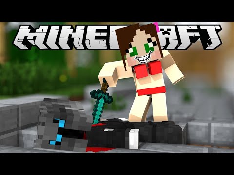 PopularMMOs Pat and Jen Minecraft Jen THE KILLER CHALLENGE GAMES Lucky Block Mod Modded Mini Game