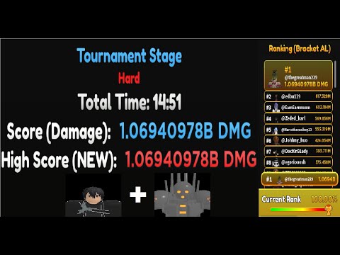 Anime Adventures tournament 32 1B+ Dmg with KIRITO AND METAL KNIGHT (no SSS stats) (no HOMURU) -raw