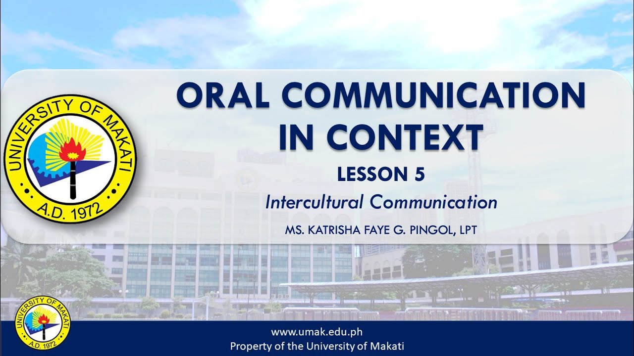 Lesson 5: Intercultural Communication | Oral Communication in Context