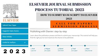 How to submit research articles to Elsevier journals #Elsevier #submission tutorials Complete guide