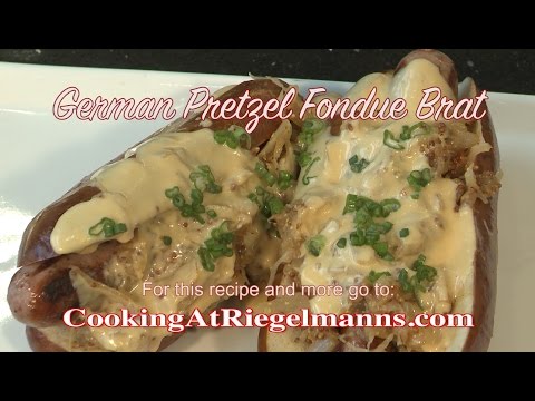 German Pretzel Fondue Brat