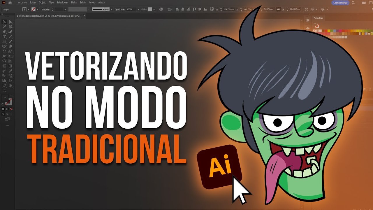 Tutorial de Adobe Illustrator para um iniciante em vetorização