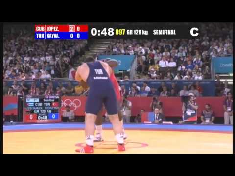 Olympic games 2012 Greco-Roman 120Kg. (CUB) Mijain LOPEZ NUÑEZ vs (TUR) Riza KAYAALP