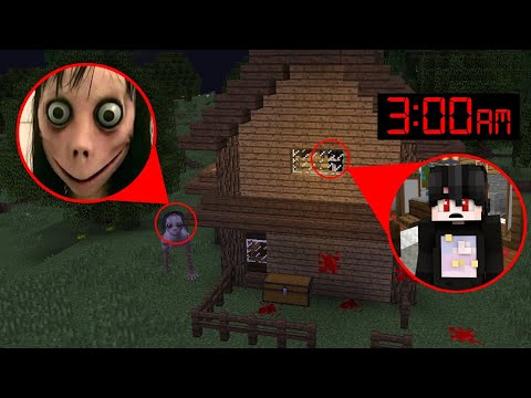 If it happens!!  Watching a movie at 3:00 a.m. but met Momo's ghost in the house - (Minecraft strange things)