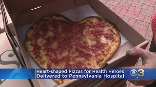 Heart-Shaped Pizzas Delivered To Pennsylvania Hospital For Health Heroes