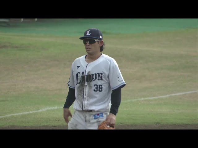 【ファーム】守備でもアピール!! ライオンズ・佐藤太陽 三塁線への鋭い打球をダイビングキャッチ!! 2025年8月22日 埼玉西武ライオンズ 対 東京ヤクルトスワローズ