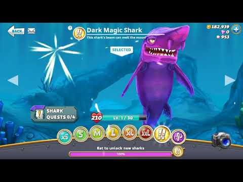 Hungry shark world: I got dark magic shark!!!!