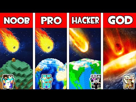 Minecraft - NOOB vs PRO vs HACKER vs GOD : FAMILY PLANET vs METEOR in Minecraft Animation
