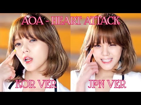 AOA "Heart Attack (심쿵해)" - Korean x Japanese | Comparison MV + Split Audio