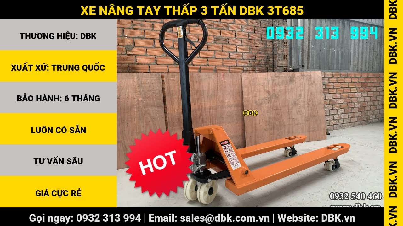 Video Xe nâng tay thấp 3 Tấn DBK 3T685 - Xe nâng tay thấp 3 Tấn DBK 3T685