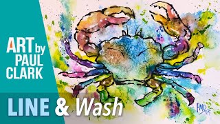 How to Paint a Colourful Crab in Line & Wash