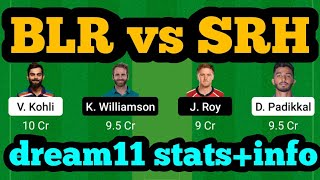 BLR vs SRH Dream11|BLR vs SRH Dream11 Team|RCB vs SRH Dream11|