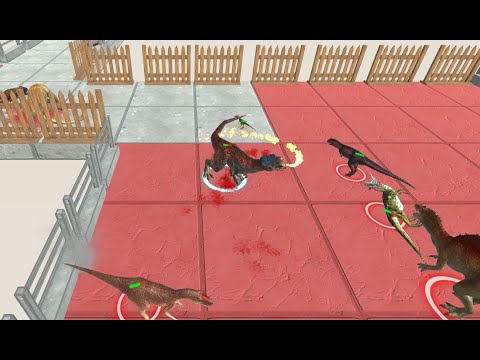 T Rex remastered flamethrower death run vs all team unit - animal revolt battle simulator