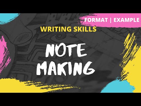 Note Making | How to write a Note | Format | Example | Exercise | Writing Skills