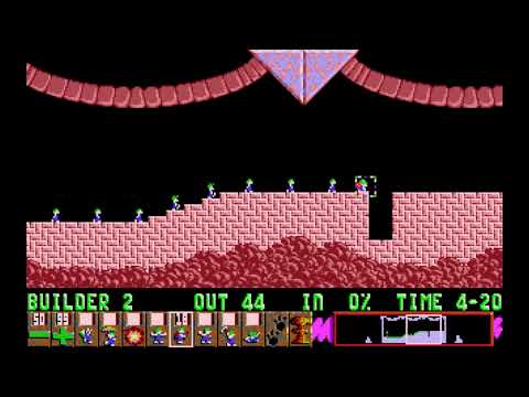 Lemmings Fun Level 7 Builders will help you here Walkthrough DOS