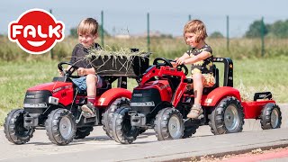 Falk Šliapací traktor 996AM Case IH Puma 240CVX s nakladačom a vlečkou