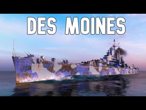 World of WarShips Des Moines - 7 Kills | 10km Radar.