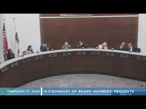 Board of Education Meeting --- February 17, 2026