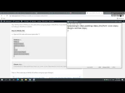 How to Minify CSS on thumbnail