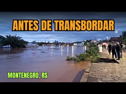 Rio Caí subindo rapidamente antes de inundar Montenegro, RS - 29/07/2026