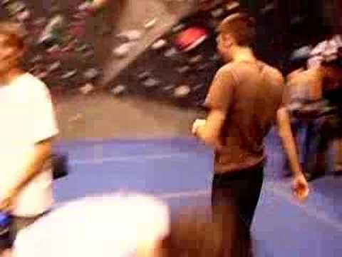 Reza jumps rock climbing