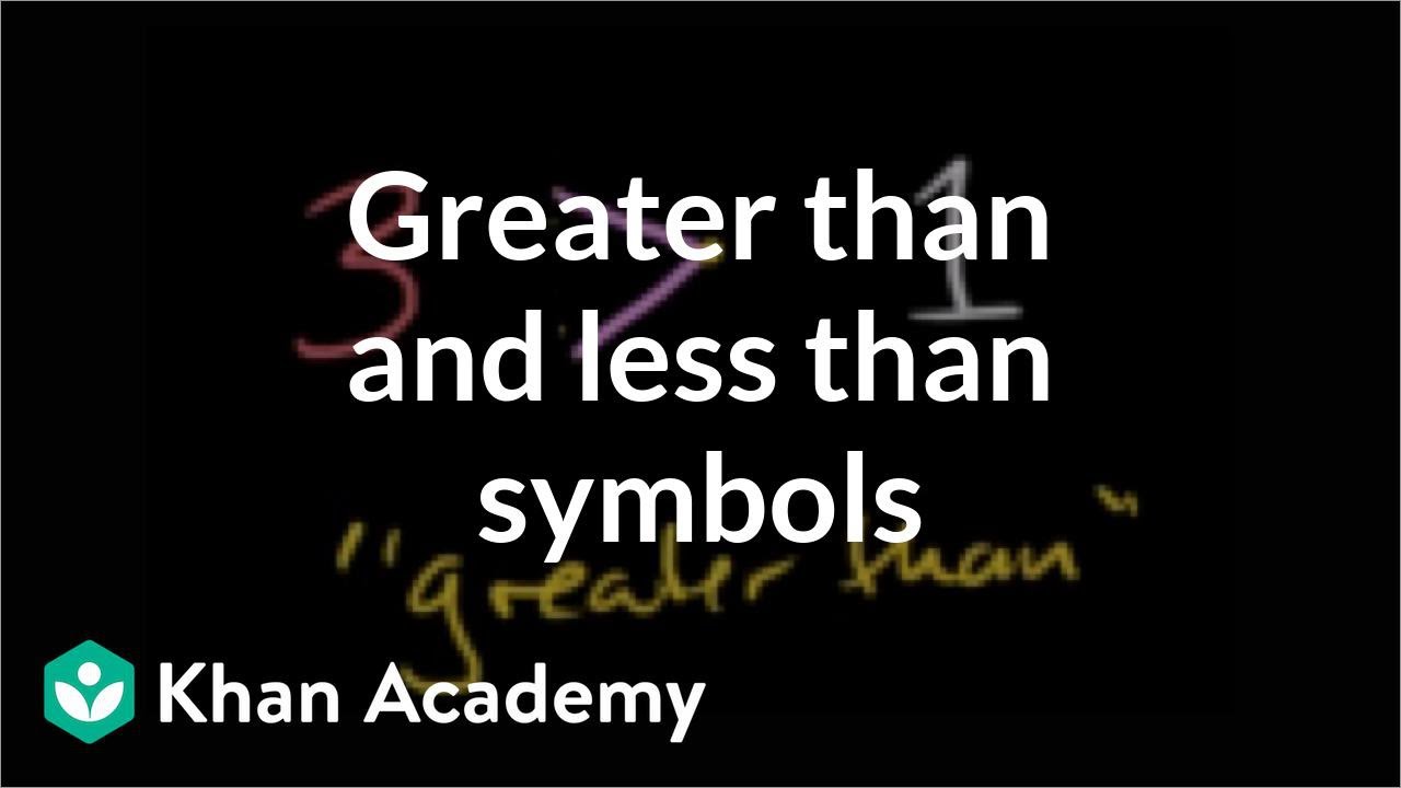 Greater than and less than symbols | Applying mathematical reasoning | Pre-Algebra | Khan Academy