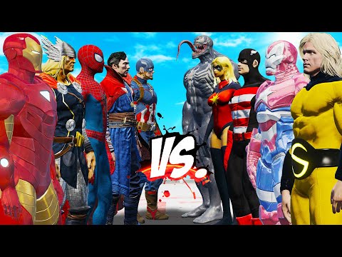 THE AVENGERS vs TEAM SUPERVILLAIN to "SAVE" the People - EPIC SUPERHEROES WAR