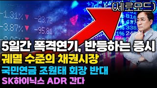 (경제한스푼)세로모드 5일간 폭격 연기 반등하는 증시 / 궤멸 수준의 채권시장 / 국민연금 조원태 회장 반대…