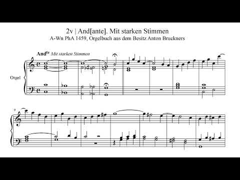2v And[ante]. Mit starken Stimmen | A-Wn PhA 1459, Orgelbuch aus dem Besitz Anton Bruckners